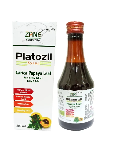 Platozil Syrup – Ayurvedic Platelet & Immunity Support (Papaya, Giloy & Tulsi Formula)